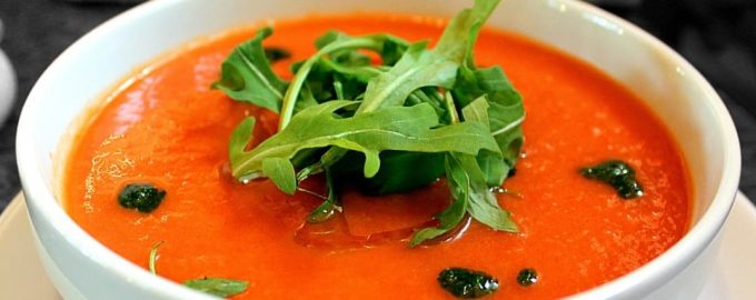 Šalta gaspačio sriuba iš pomidorų